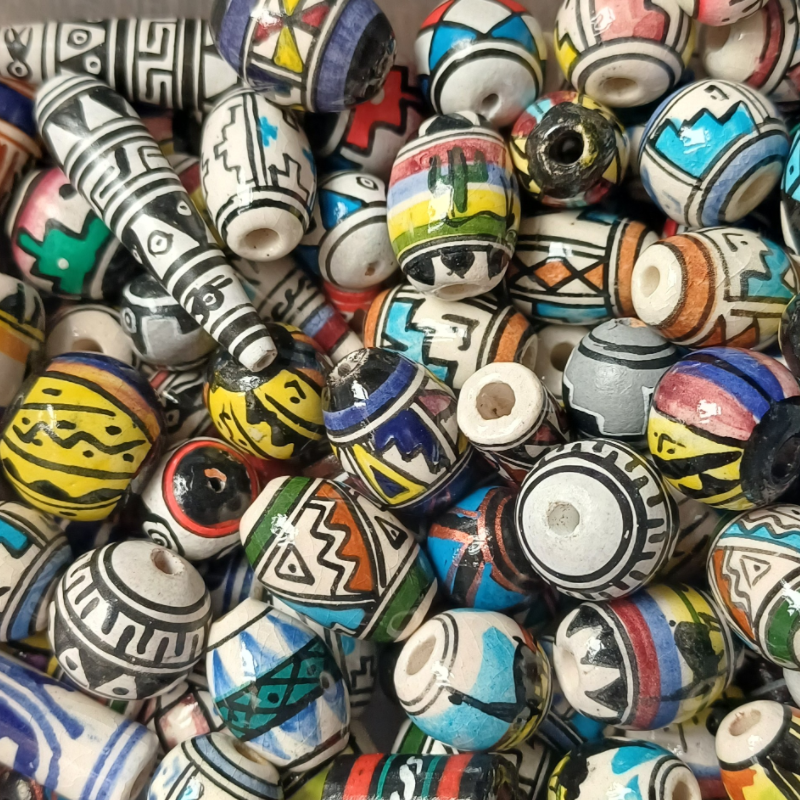 Peruvian clay beads for our Mainly Monochrome Earrings