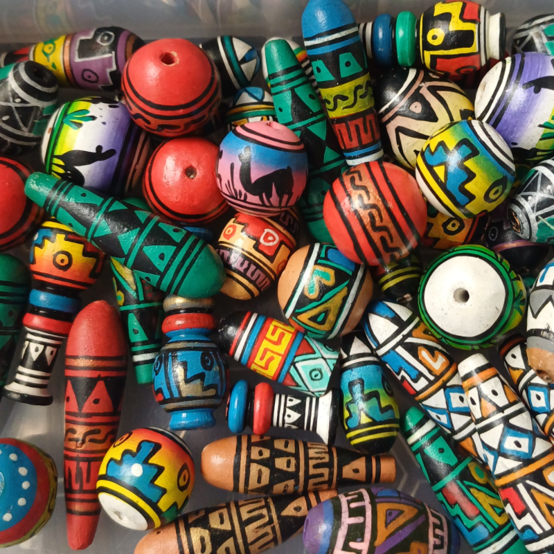 Peruvian clay beads for our Aztec Sunrise Earrings